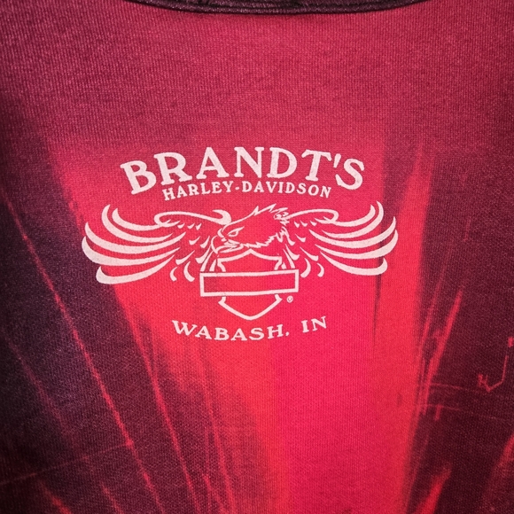 Harley Davidson Vintage Tank Large Sunset Heart Moto Purple Pink Wings Indiana - Picture 3 of 7